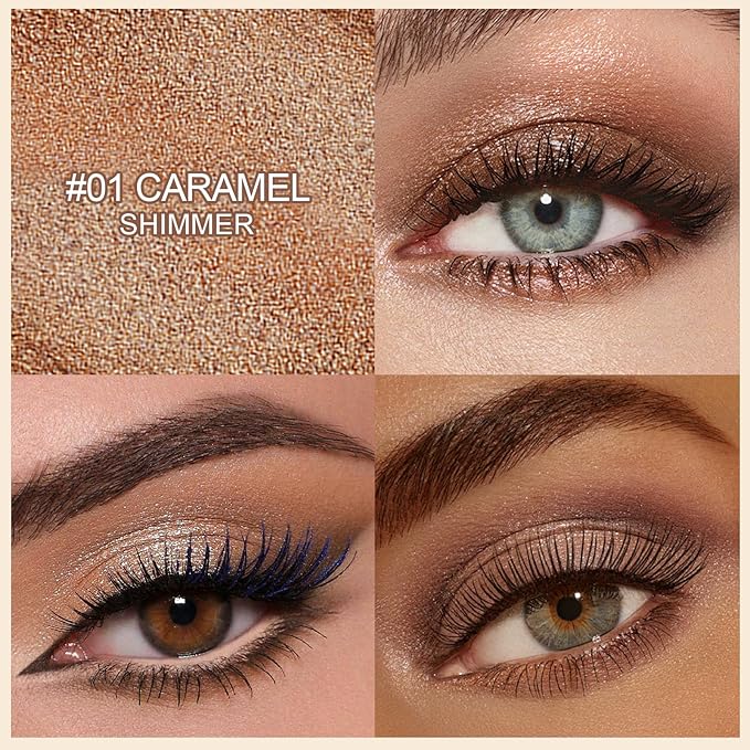 Erinde Waterproof Cream Eyeshadow Stick, Copper Bronze Shimmer Eye Shadow Sticks, Cream to Powder Eyeshadow Crayon, Buildable & Blendable Long-Lasting Eye Shadow Stick, Vegan & Cruelty-Free, 01