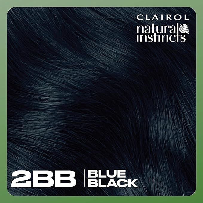 Clairol Natural Instincts Demi-Permanent Hair Dye, 2BB Blue Black Hair Color, Pack of 2