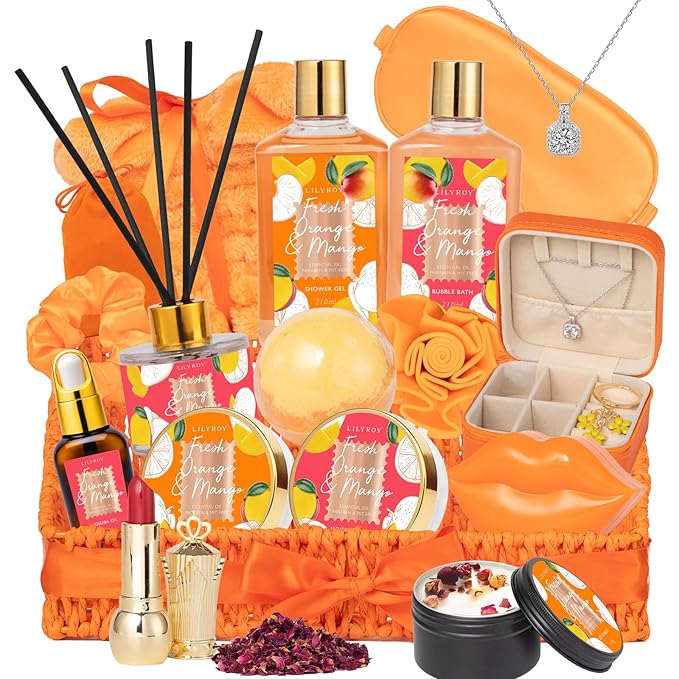 Mothers Day Gifts for Women - 23-Piece Bath and Body Gift Basket Set for Women, Bath Gift Set, Spa Gift Baskets | Gifts for Mom, Christmas, Birthday Gift, Valentines Day Present for Her