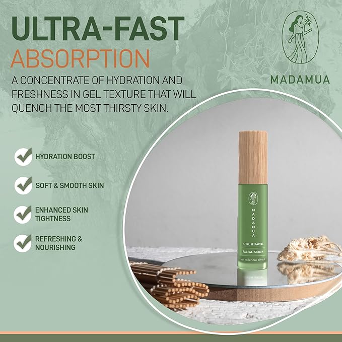 Organic Face Serum for Women - Hydrating Serum for Face with Millennial Olive Oil & Violet Extract | Skin Glow and Facial Hydration - Moisturizing Skincare for Sensitive Skin & All Types