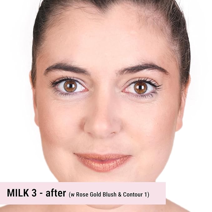 The Good Mineral Loves-You-Back 3in1 Mineral Powder Foundation (MILK 3) | Designed for Rosacea, Acne-Prone, Sensitive Skin | 3IN1 Concealer, Powder + Foundation | Non-Caking, Non-Drying