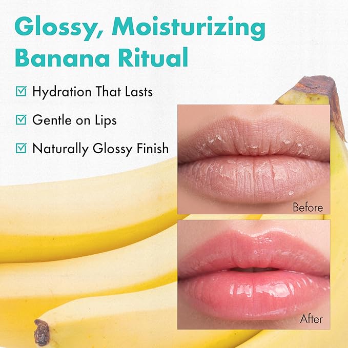 Amuse Seoul Banana Lip Oil Mini Trio – Skincare-Infused Hydrating Vegan Lip Oil, Banana-Scented, Lightweight Non-Sticky Glossy Finish, with Peptide & Rice-Based PDRN
