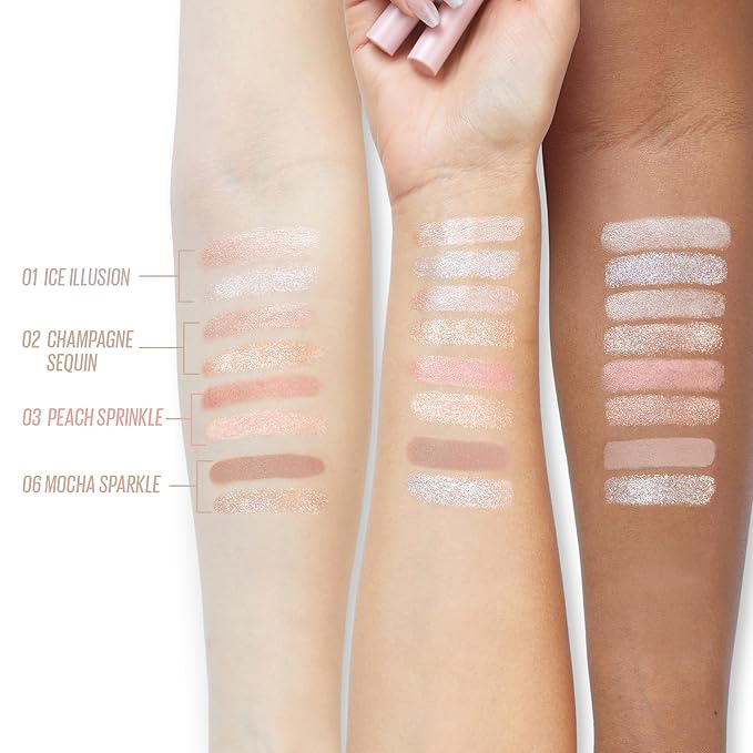 Kaja Eyeshadow - Wink Dazzle 01 Ice Illusion (Shimmer) | Glitter, Smudge Proof, Creamy Formula, Vegan, Cruelty-Free, Creamy, Blendable, High Pigmentation Shimmer Stick, Long Lasting, Waterproof