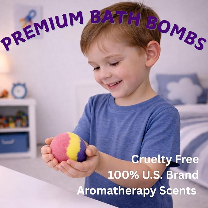 EvolutionUSA 1pc Epic Superhero Bath Bombs for Kids – Super Hero Bath Bomb with Toy Inside, Lush Children Bathbomb Easter, Organic Bathbomb with Surprise Inside, Fun Superhero Bath Fizzer Valentines