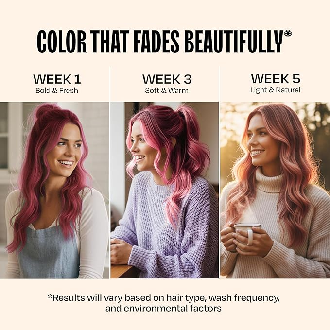Overtone Color Depositing Conditioner - 8 oz Semi Permanent Hair Color with Shea Butter & Coconut Oil - Vegan, Cruelty-Free - Extreme Magenta