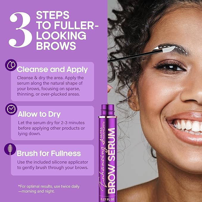 Eyebrow Growth Serum – Peptide Brow Serum for Fuller, Thicker Looking Brows – Biotin & Hyaluronic Acid Conditioning Formula for Sparse, Thin & Patchy Brows, Lightweight Advanced Brow Care, 0.27 fl oz