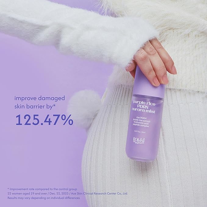 Purple Rice PDRN Aurora Mist | Hydrating Facial Toner Mist | Skin Barrier Support & Radiant Glow | Vegan Korean Skincare | 2.87 fl oz (85 ml)