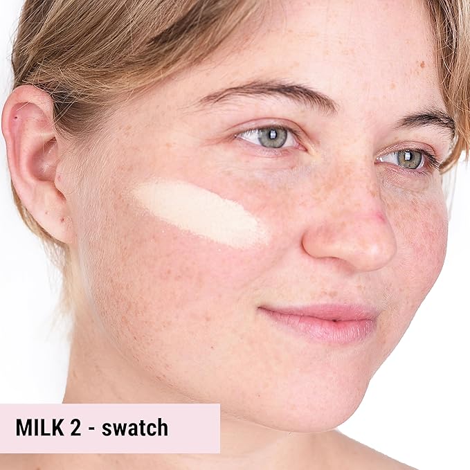 The Good Mineral Loves-You-Back 3in1 Mineral Powder Foundation (MILK 2) | Designed for Rosacea, Acne-Prone, Sensitive Skin | 3IN1 Concealer, Powder + Foundation | Non-Caking, Non-Drying