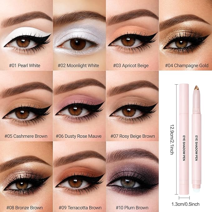 Erinde Terracotta Brown Eyeshadow Stick, Waterproof Matte Eye Shadow Sticks, Cream Eye Shadow Pencil Crayon, Buildable & Blendable Long-Lasting Eyeshadow for Older Women, Vegan & Cruelty-Free, B09