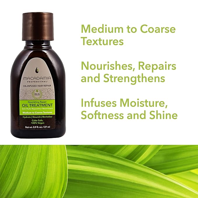 Macadamia Professional Nourishing Hair Repair Oil Treatment – Hair Care Sulfate & Paraben Free Natural Organic Cruelty-Free Vegan Hair Products, 0.9 oz