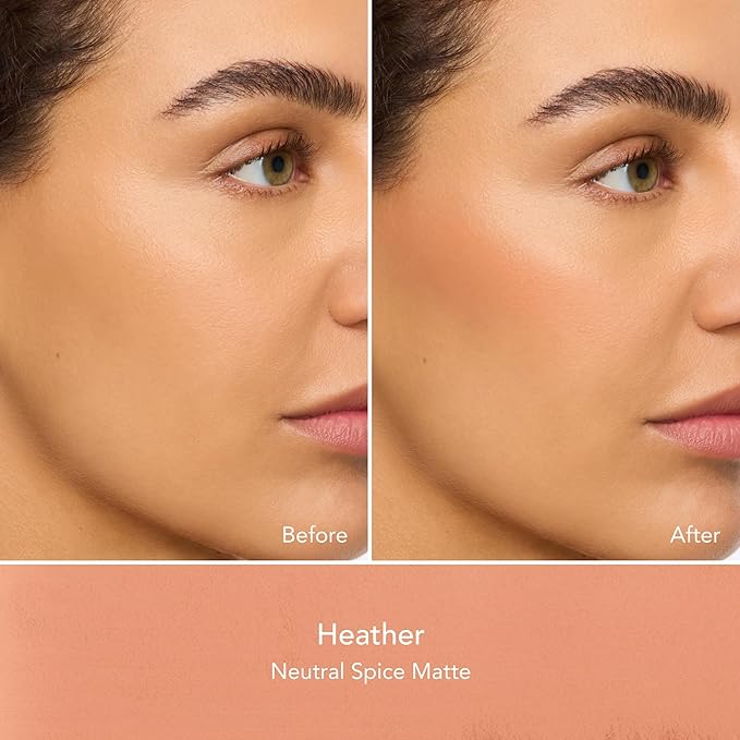 Thrive Causemetics Dream Chaser Reviving Powder Blush, Moisturizing Blush Makeup Essential with Vitamin E for Women, Long Lasting, Lightweight Face Makeup, Vegan, Shade Heather (Neutral Spice Matte)