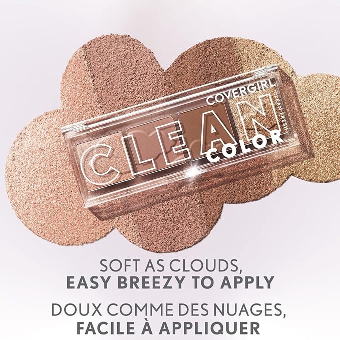 COVERGIRL Clean Fresh Clean Color Eyeshadow Palette, Shimmer Finish, Vegan Formula - Candlelit Burgundy, 4g (0.14 oz)