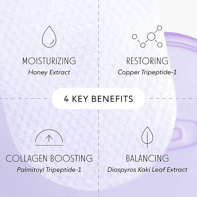 LOOPS MicroCellular Moisturizer Korean Skincare - Nourish, Replenish, and Rebalance - Collagen Boosting & Restoring - Pre-soaked Veocell Embo Bamboo Pad - Anti-Aging Face Moisturizer - Pack of 60