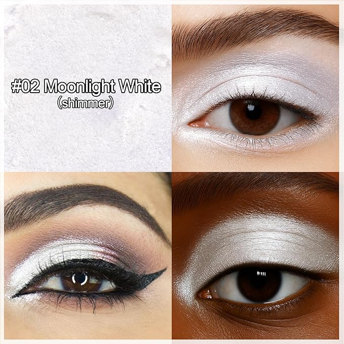 Erinde Moonlight White Eyeshadow Stick, Waterproof Shimmer Eye Shadow Sticks, Cream Eye Shadow Pencil Crayon, Buildable & Blendable Long-Lasting Eyeshadow for Women, Vegan & Cruelty-Free, B02
