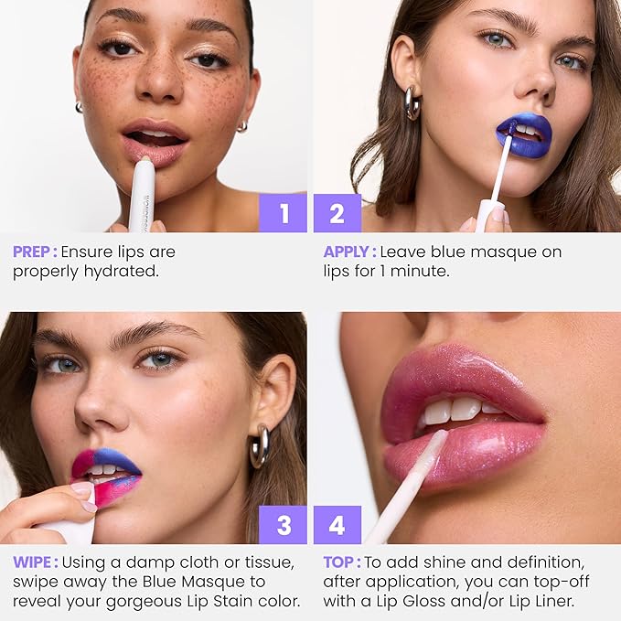 Wonderskin Wonder Blading All Day Lip Stain Peel Off Masque - Long Lasting, Waterproof and Transfer Proof Pink Lip Tint, Matte Finish Peel Off Makeup (First Kiss Masque)