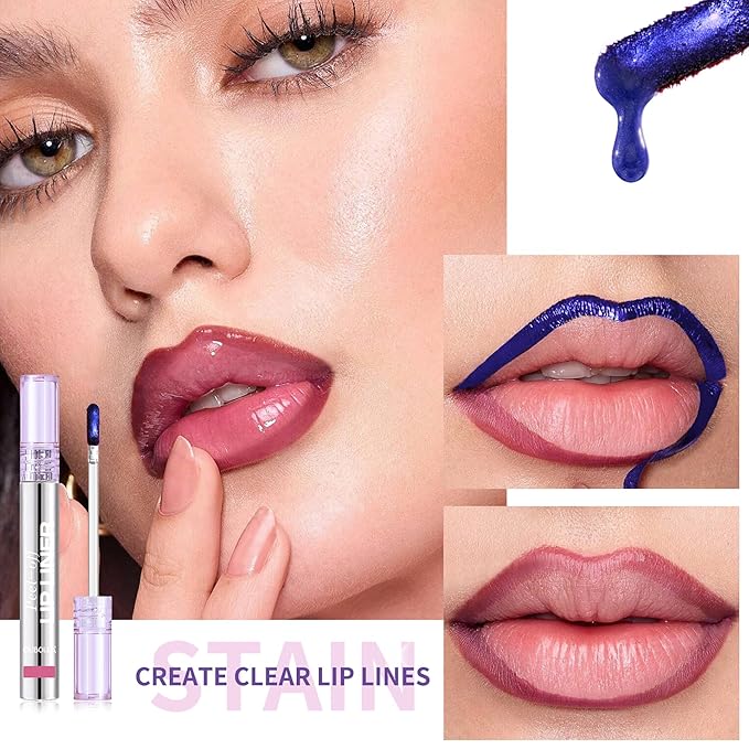 4Pcs Peel Off Lip Liner Stain Set - 24H Color Hold Long-Lasting, Smudge-Proof, Waterproof Nude Matte Lip Tint, Non-Fading Peel Off Lip Color, Effortless Precision & Full Coverage