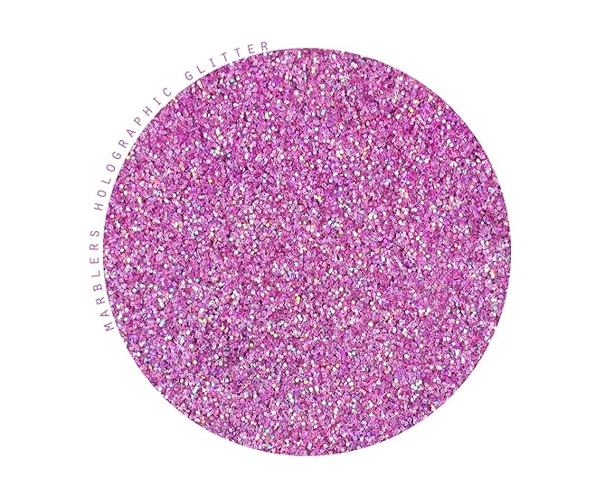 MARBLERS Holographic Face & Body Glitter [Holo Bubblegum] 0.18oz (5g) | Fine | Non-Toxic | Cruelty-Free | Festival, Rave & Party Makeup | Eye, Hair, Nail Polish, Eyeshadow | Nail Art | Gel Nail