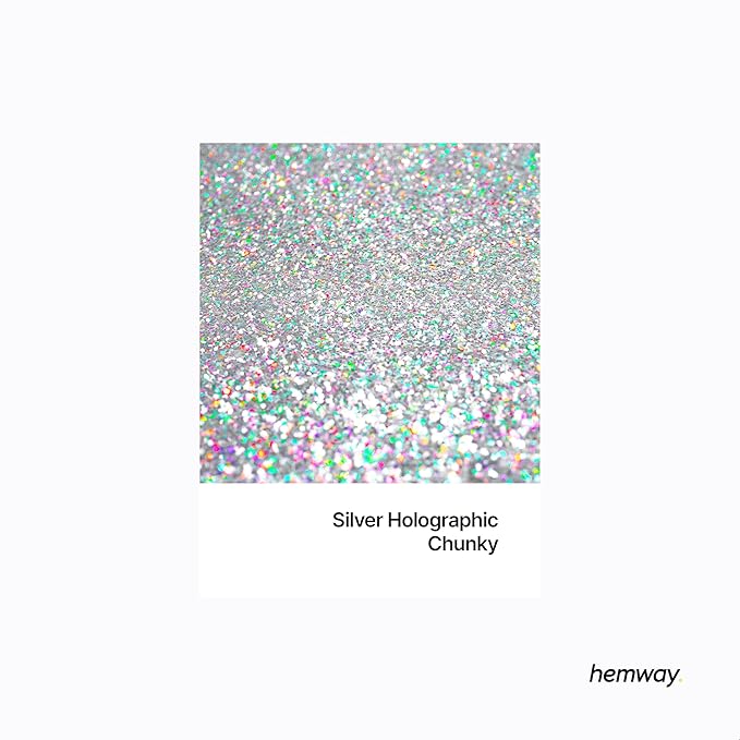Hemway Biodegradable Glitter Eco Friendly - 100g/3.5oz Bio Cosmetic Safe Sparkle Vegan for Face Eyeshadow Body Hair Festival Makeup Craft - Chunky (1/40" 0.025" 0.6mm) - Silver Holographic