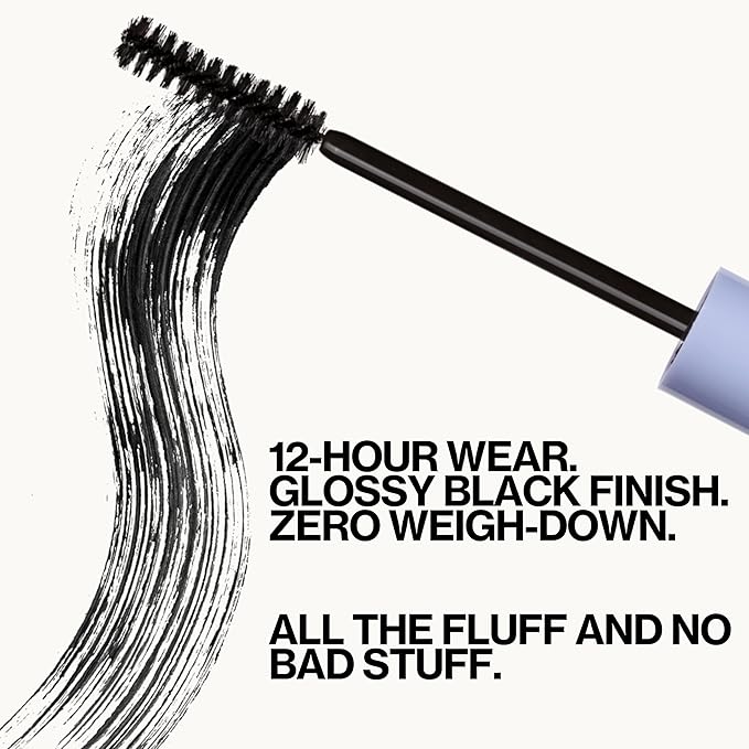 Pacifica Vegan Collagen Fluffy Lash Mascara – Black Thickening & Lengthening Mascara with Plant Fibers, Full Fluffy Lashes, Vegan & Cruelty-Free, 0.24 oz