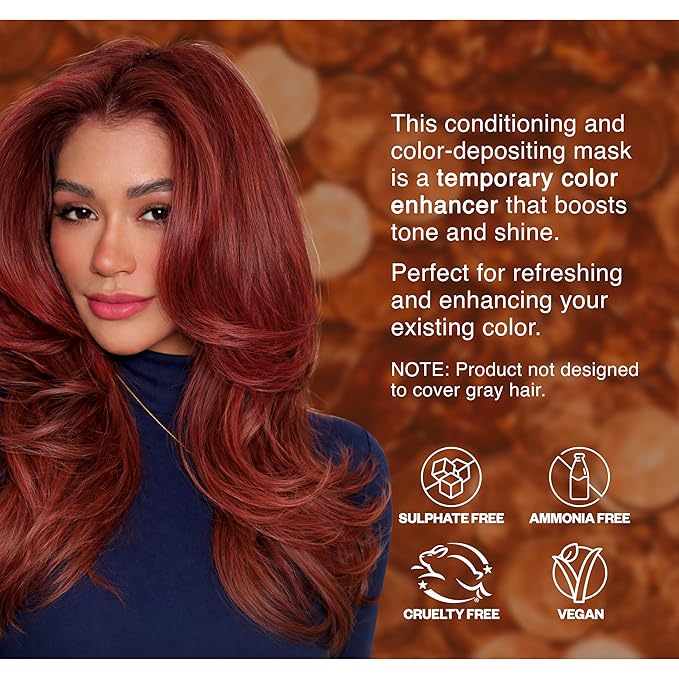 IGK On The Money Color Depositing + Conditioning Hair Mask | Fiery Copper - Cinnamon Red Tones | Hydrating Semi-Permanent Gloss Toner Treatment