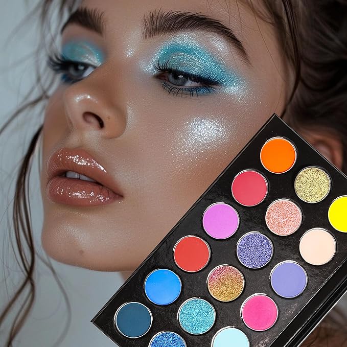 18 color eyeshadow palette,vegan eye shadow with special colors eyeshadow cosmetic Matte duochrome eyeshadow (make up-1)