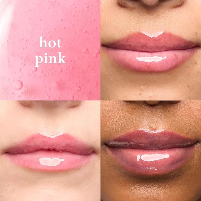 Julep So Plush Glossy Lip Oil – Hydrating Lip Tint with Apricot, Avocado & Jojoba Oils – Non-Sticky Shine, Moisturizing Lip Gloss for Soft, Nourished Lips – Vegan & Cruelty-Free (01 Hot Pink)