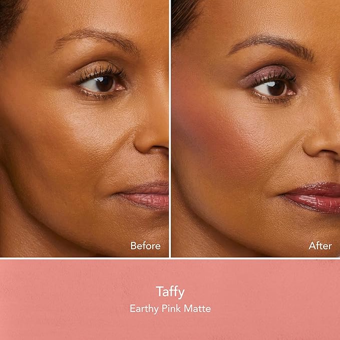 Thrive Causemetics Dream Chaser Reviving Powder Blush, Moisturizing Blush Makeup Essential with Vitamin E for Women, Long Lasting, Lightweight Face Makeup, Vegan, Shade Taffy (Earthy Pink Matte)