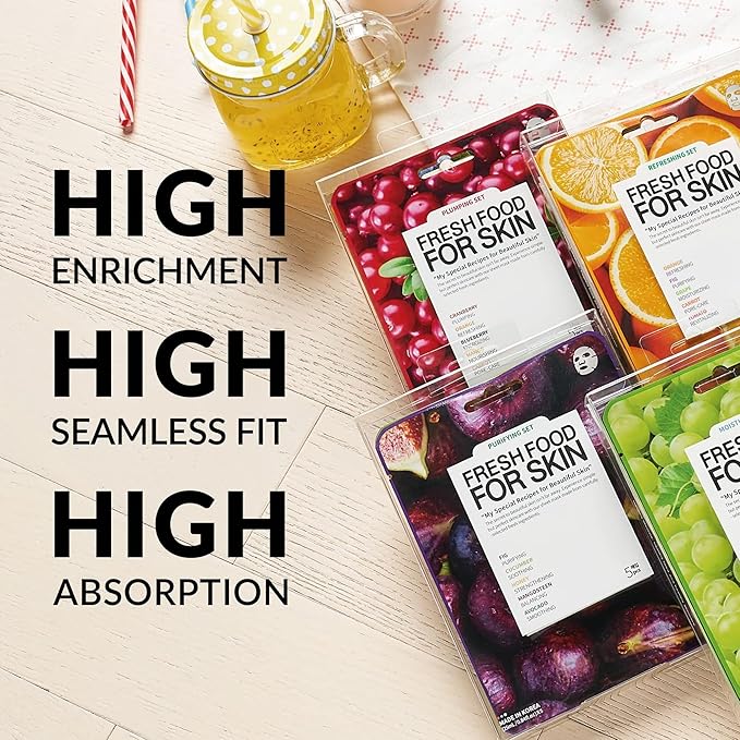 FARMSKIN Facial Sheet Mask - Hydrating, Moisturizing, Clarifying, Soothing Face Masks for Oily, Dry & Sagging Skin - Breathable & Fast-Absorbing - Vegan & Cruelty-Free Korean Skin Care (12 Packs)