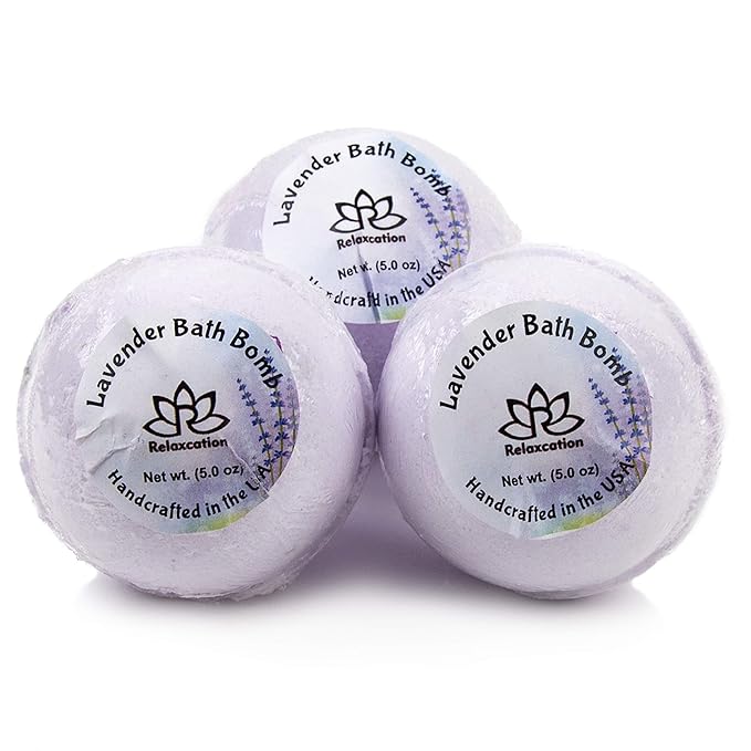 Gift Basket for Women Organic Lavender Gift Set, Bath and Body at Home, Spa Kit, Soy Wax Candle, Natural Oil Bath Salt, 3 Bath Bombs, Soap Bar, Body Sugar Scrub, for Mom, Girls - Made in USA