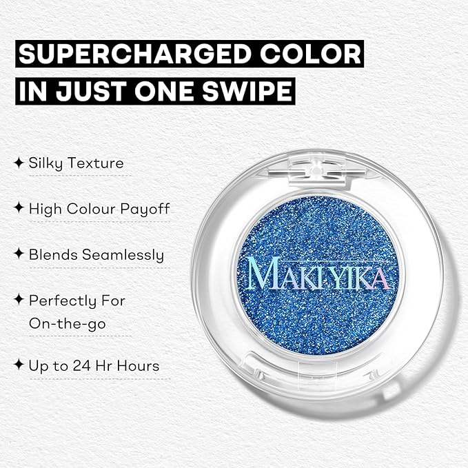 MAKI YIKA Dark Blue Crème Eyeshadow Single, Shimmer Sea Blue Cream Eye Shadow palette for Women, Color Stay Long Lasting Waterproof Eye Makeup Monochrome Eyeshadows,#20