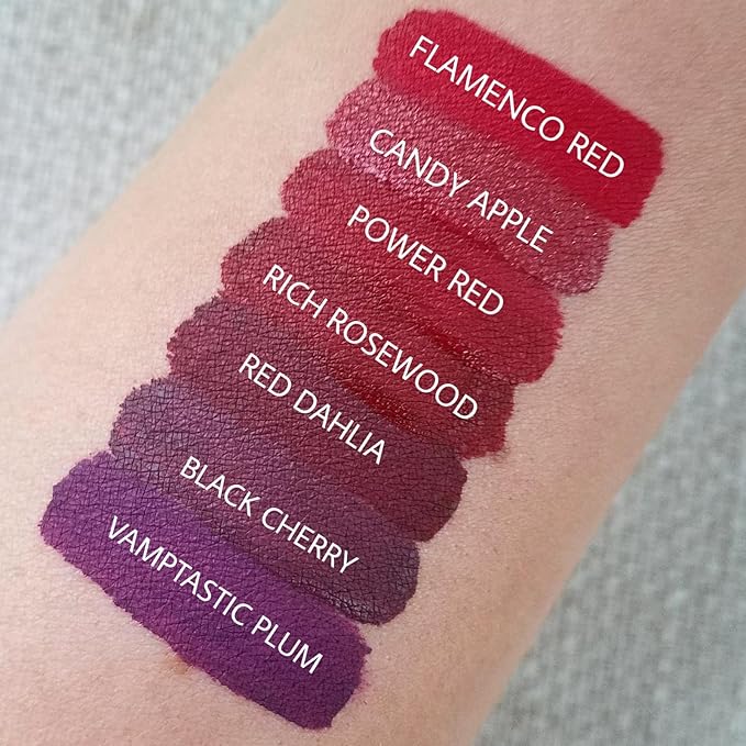 Aromi Maroon Burgundy Liquid Lipstick | Bordeaux Wine Lip Color with Blue Undertones, Vegan, Cruelty-free, Waterproof, Long-lasting (Red Dahlia) | Waterproof, Vegan, Cruelty-free, Highly Pigmented, Gluten Free