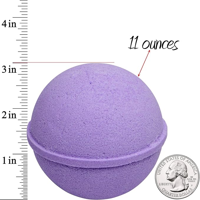 Ocean Breeze Lavender Bath Bombs Gift Set of 2 with Size 7 Ring Surprise Inside Each Made in USA