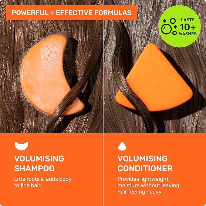 Ethique Beauty Mini Sampler Solid Shampoo & Conditioner Bar Set - Volumizing Shampoo & Conditioner with Biotin & Caffeine - Plastic-Free, Cruelty-Free, Vegan - Travel Size - 2 Pack