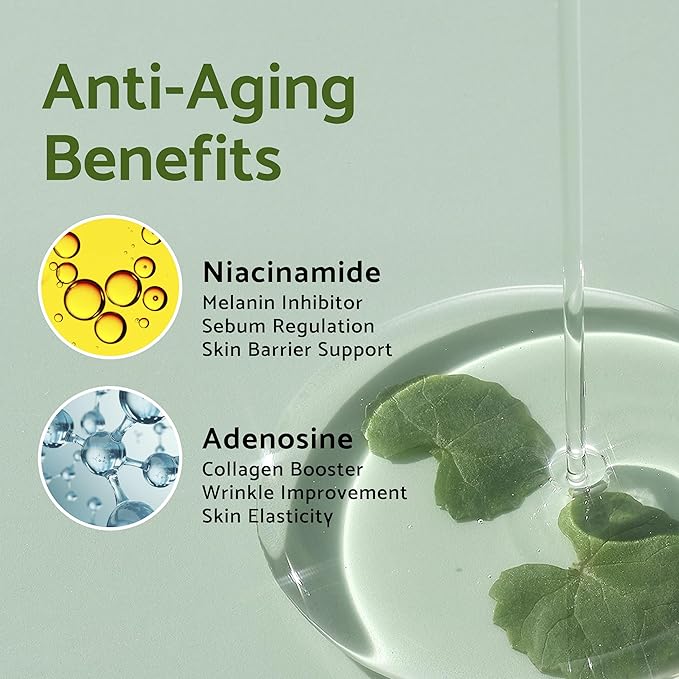 IUNIK Tea Tree Relief Vegan Serum for Acne-Prone Skin - Non-Sticky & Lightweight Facial Ampoule with Centella Asiatica for Soothing, Calming, and Balancing - Korean Skincare