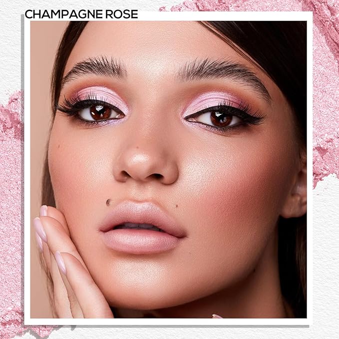 MAKI YIKA Champagne Rose Crème Eyeshadow Single, Shimmer Cream Pink Eye Shadow palette for Women, Color Stay Long Lasting Waterproof Eye Makeup Monochrome Eyeshadows,#24