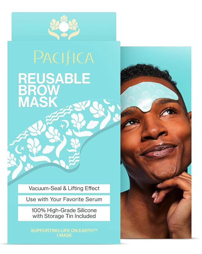 Pacifica Reusable Brow Mask – 100% Silicone Forehead Wrinkle Patch for Brow Lift, Reusable Anti-Wrinkle Pad Smooths Frown Lines, Vegan, Fragrance-Free, Vegan & Cruelty-Free, 1 Piece