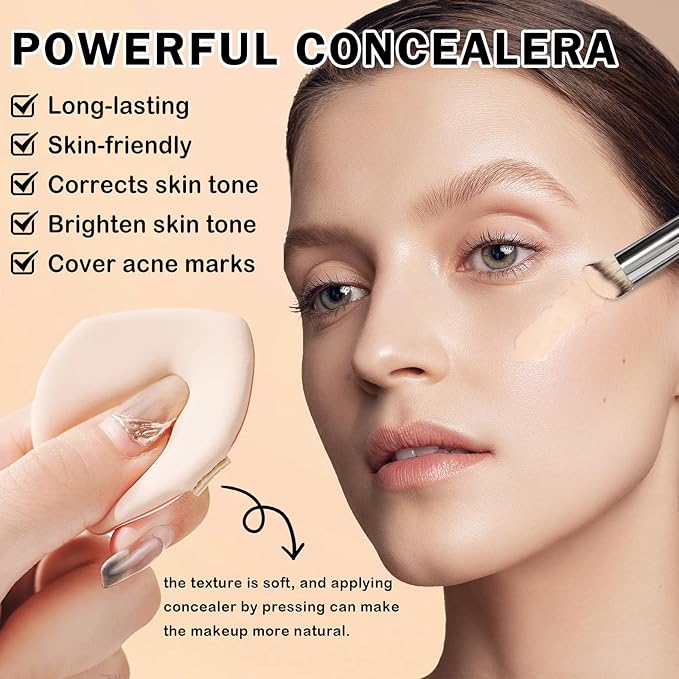 Under Eye Color Corrector,Pot Concealer Full Coverage for Mature Skin,Vegan Under Eye Cream Dark Circles Cover up Makeup Concealer Makeup,Under Eye Brightener (07 Amber)