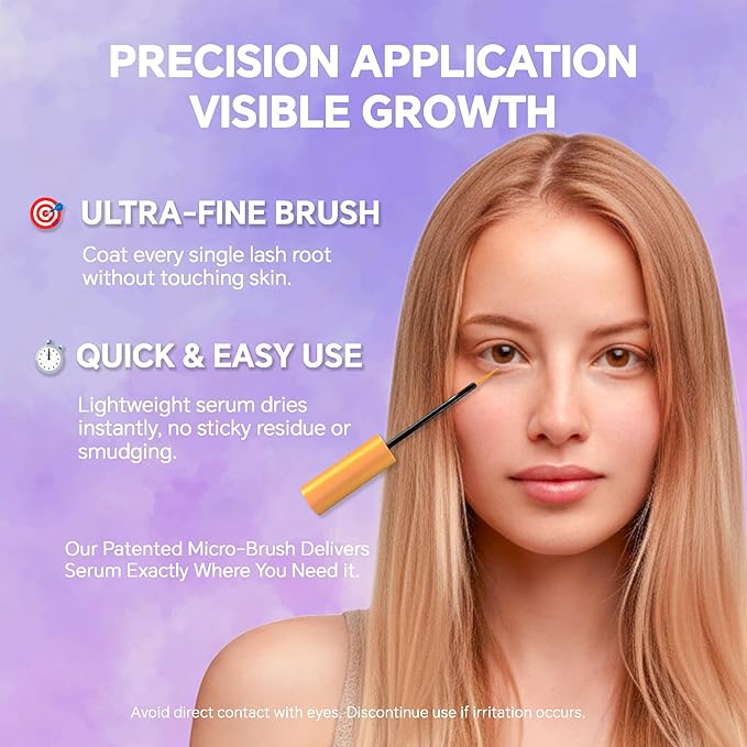 Eyelash Growth Serum – Advanced Lash Serum For Lashes Growth - Boost Longer, Fuller, Thicker Lashes with Root Activating Formula | Vegan & Cruelty-Free | Sensitive Eyes Safe | 5ml