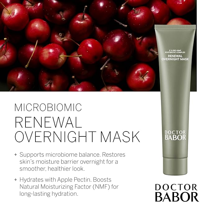 BABOR DOCTOR Microbiomic Renewal Overnight Mask (75ml) - Vegan Skincare for Dry Skin - Face Mask with Hyaluronic Acid for Hydration, Radiance and Luminosity