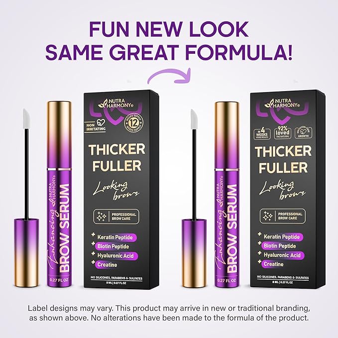 Eyebrow Growth Serum – Peptide Brow Serum for Fuller, Thicker Looking Brows – Biotin & Hyaluronic Acid Conditioning Formula for Sparse, Thin & Patchy Brows, Lightweight Advanced Brow Care, 0.27 fl oz