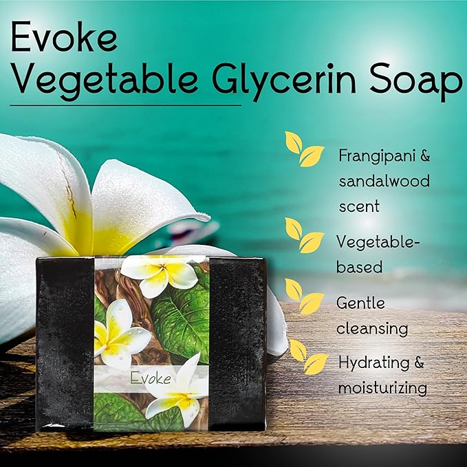 Glycerin Bar Soap Evoke Scent - Natural, Vegan-Friendly, Hypoallergenic - Moisturizing and Hydrating with 100% Vegetable Glycerin - Sulfate-Free, Paraben-Free, Chemical-Free - 4.5 oz