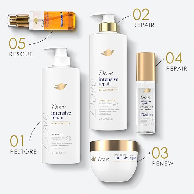 Dove Shampoo Intensive Repair for Damaged Hair with Bio-Protein Care Technology and Amino Serum 28 Fl Oz
