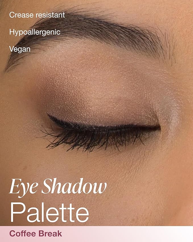 Mineral Fusion Eyeshadow Palette | Vegan Eye Makeup with Matte, Satin, and Shimmer Finishes | Natural, Lightweight Formula (Coffee Break)