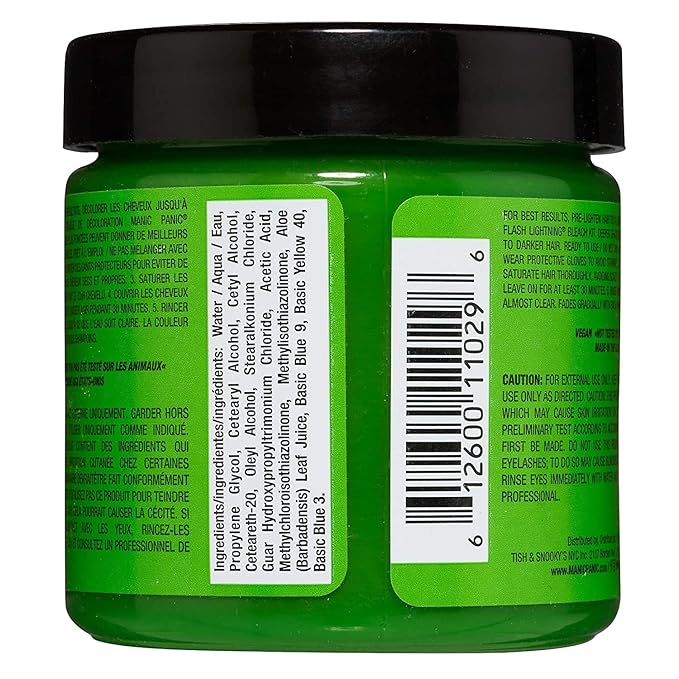 MANIC PANIC Classic Electric Lizard Semi Permanent Hair Color - Bright Neon Green Hair Dye for Women & Men That Lasts 4-6 Weeks - Vegan, Ammonia & Cruelty-Free - Create & Mix Custom Shades (4oz / 2pk)
