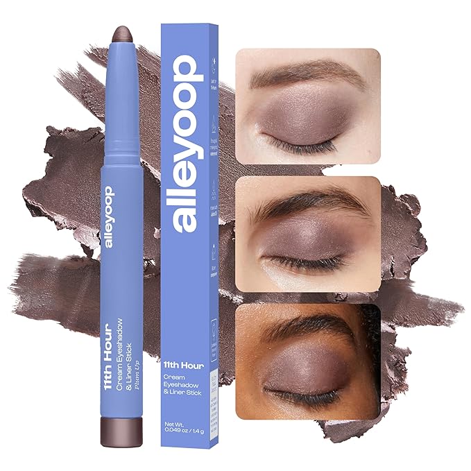 ALLEYOOP 11th Hour Waterproof Cream Eyeshadow Stick – Long-Lasting Eye Shadow Pencil & Eyeliner, Cream to Powder Stick & Highlighter – Smudge-Proof Eyeshadow Shimmer, Smoky Amethyst Shimmer