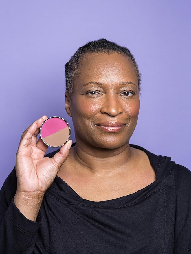 Cheekbone Balance Deep Blush/Bronzer, Talc-Free Multi-Use Compact with a Soft-Matte Finish, Buildable, Skin-Loving Formula with Organic Jojoba Oil, Eco-Conscious, Vegan & Cruelty-Free, 0.38 oz.