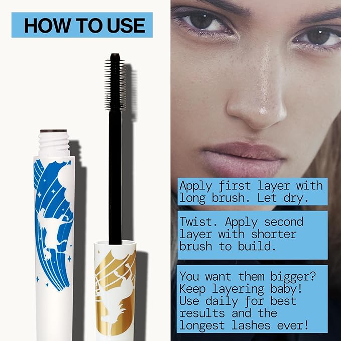 Pacifica Dream Big Mascara – Black Magic 7-in-1 Lash Extending Mascara, Twist-Adjust Brush for Length & Volume, Lash Serum Infused, Vegan Ophthalmologist tested