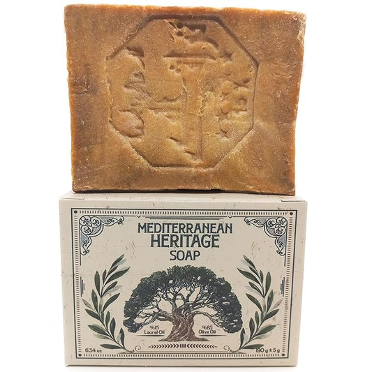 Aleppo Soap Bar – 100% Natural Olive & Laurel Oil for Sensitive Skin, Hair, Face & Body – Handmade, Vegan, Chemical-Free
