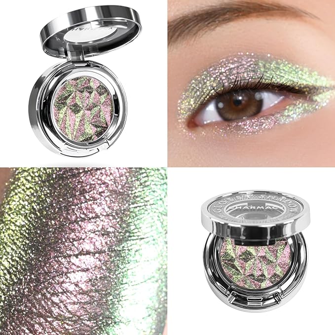 Multichrome Shimmer Eyeshadow,Sparkly High-Reflective Finish, Luminous Eyeshadow Makeup for Women, Cruelty-Free & Easy to Apply#03