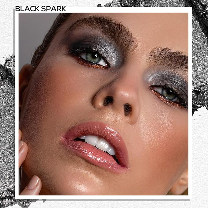 MAKI YIKA Spark Black Crème Eyeshadow Single, Shimmer Dark Cream Eye Shadow palette for Women, Color Stay Long Lasting Waterproof Eye Makeup Monochrome Eyeshadows,#22